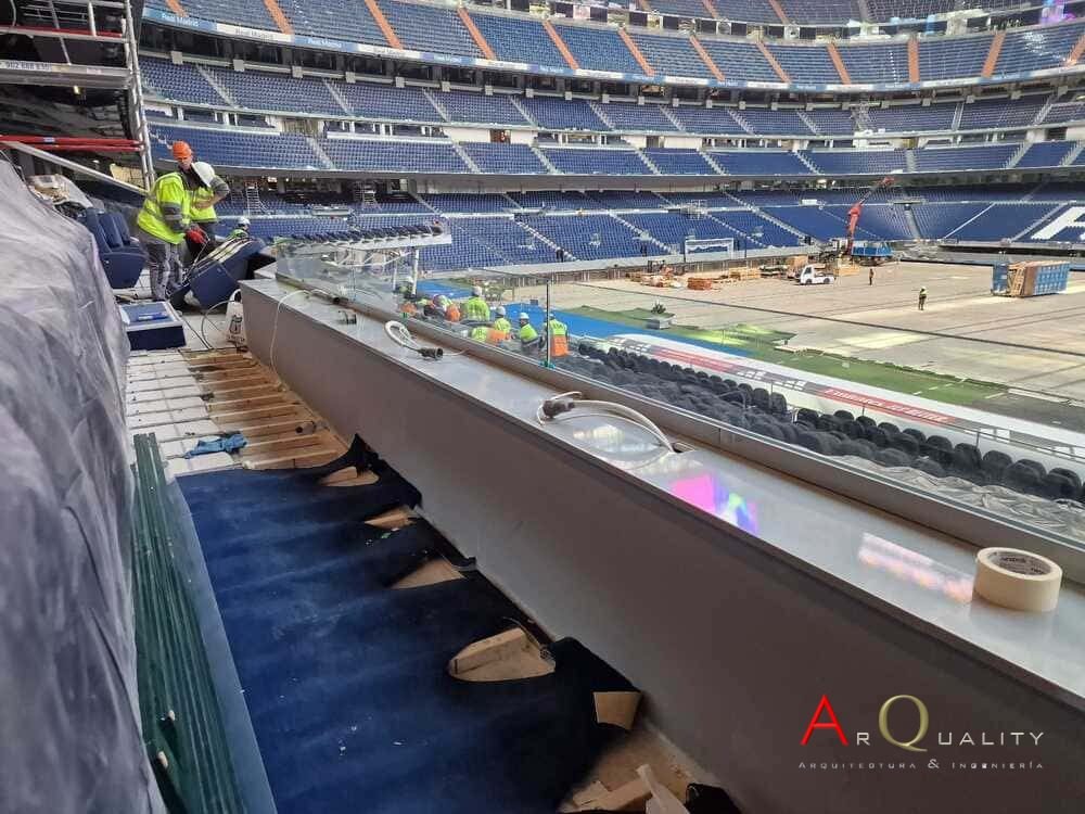 Reforma integral de palco y salones VIP Estadium Santiago Bernabeu en Madrid