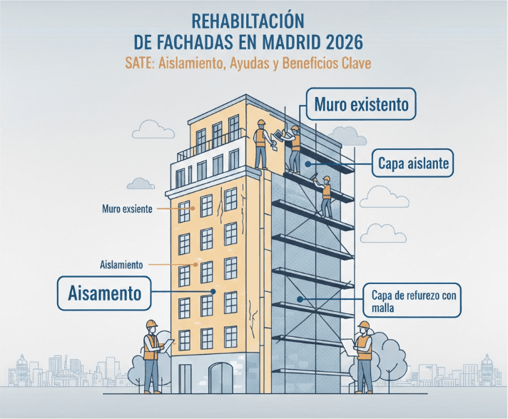 Rehabilitación de fachadas en Madrid