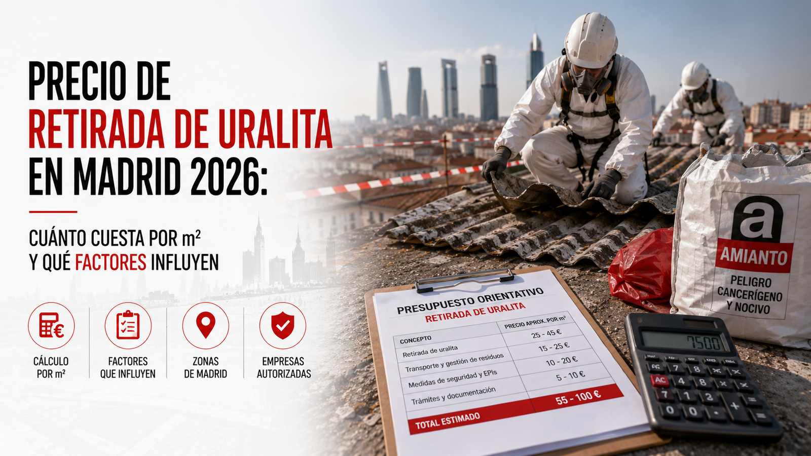 Inicio 55 precio retirar uralita Madrid 2026