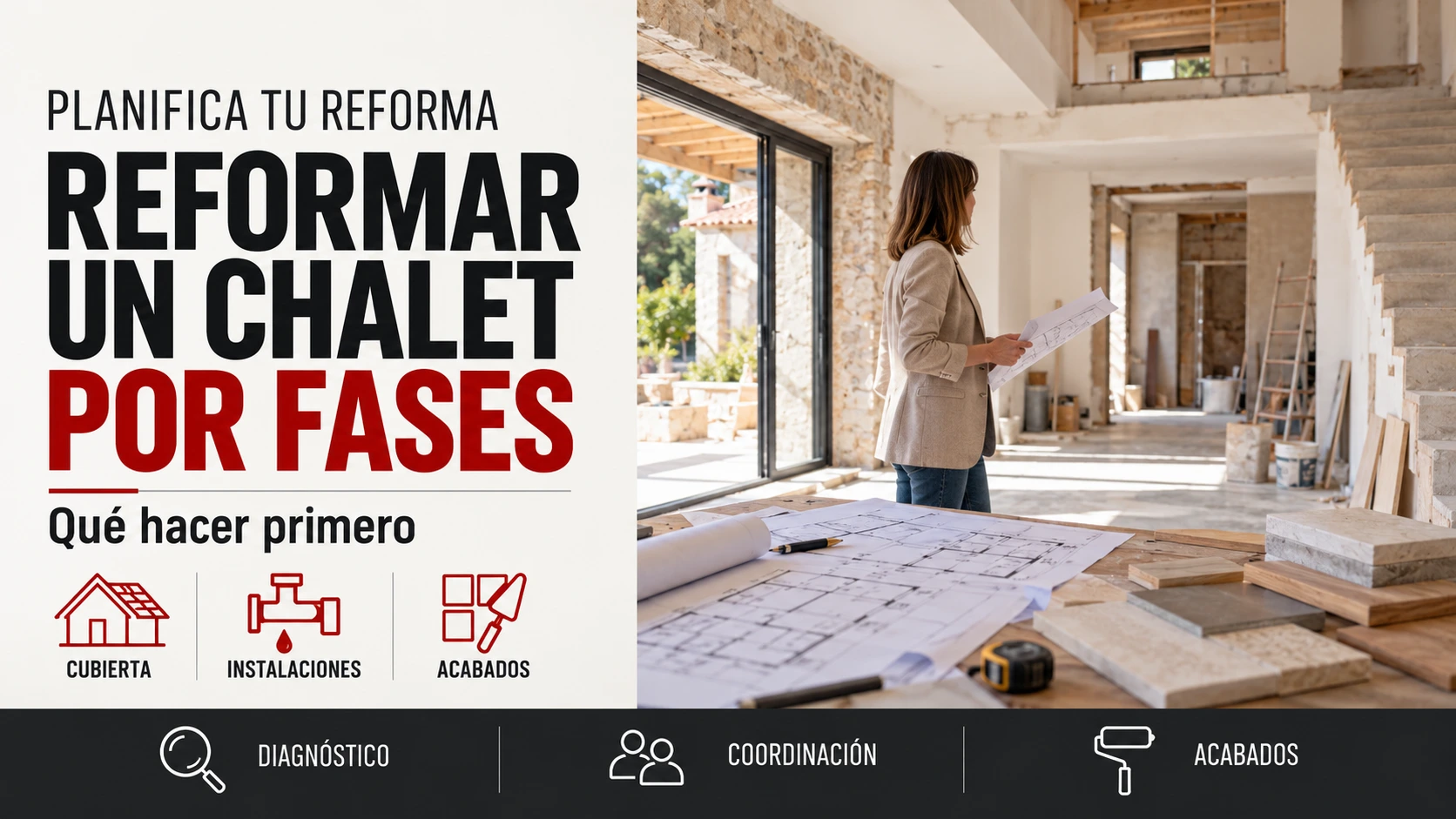 Inicio 56 Reformar un chalet por fases: planificación técnica de una vivienda en obras