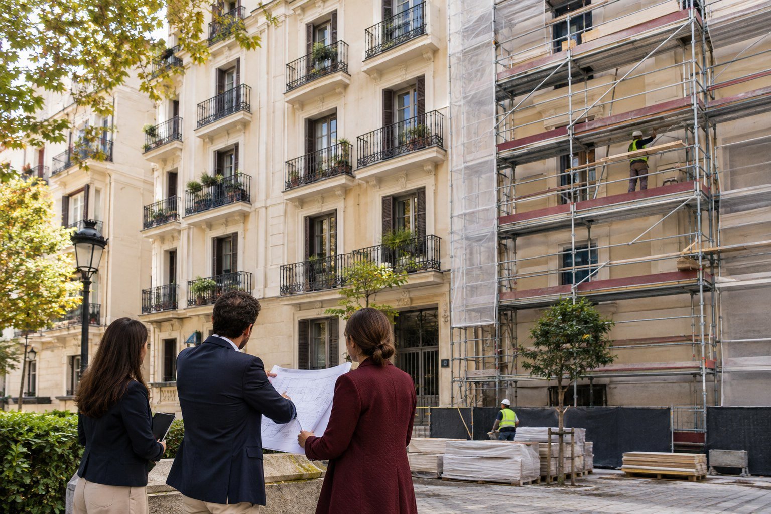 Inicio 131 Rehabilitación de un edificio residencial en Madrid planificada por la comunidad de propietarios